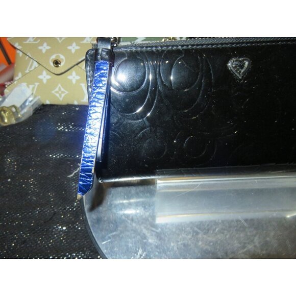 Coach Black Embossed Patent Leather 3/4 zip Accordion Continental Long Wallet - Picture 3 of 10